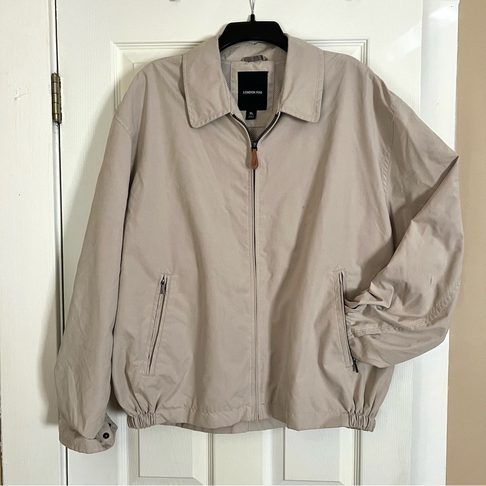 LONDON FOG MEN’s Light Jacket Tan XL Zipper